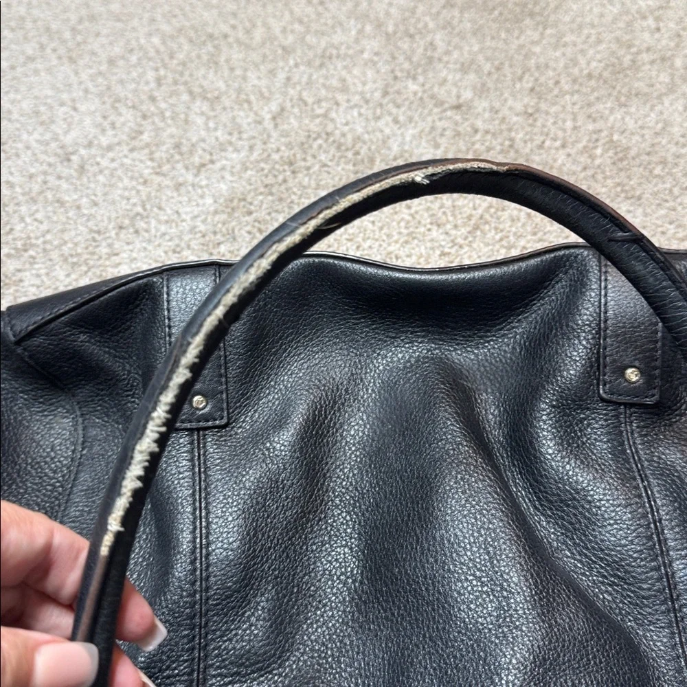 Kate Spade Berkshire Road Teegan Black Pebbled Leather Satchel Tote Bag